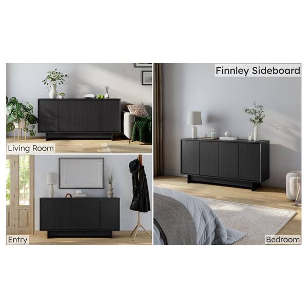 Prepac Finnley 61.5 in. Black Oak Rectangle Engineered Wood Prepac Finnley 61.5 in. Black Oak Rectangle Engineered Wood
