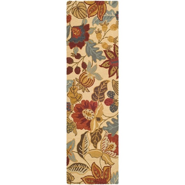 SAFAVIEH Jardin Beige/Multi 2 ft. x 12 ft. Floral Runner Rug