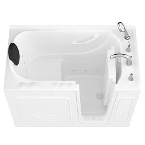 Safe Deluxe 53 in. L x 30 in. W Right Drain Walk-In Whirlpool Bathtub in White