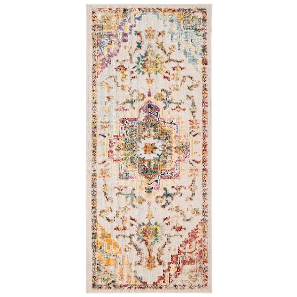 SAFAVIEH Crystal Light Blue/Gray 2 ft. x 5 ft. Distressed Border Area Rug