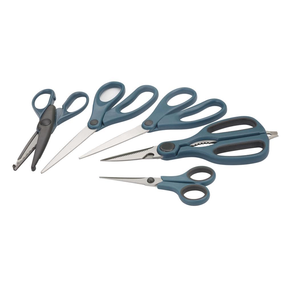 Scissors Set of 5-Pack, 8 Scissors All Purpose Comfort-Grip Handles Sharp  Sciss