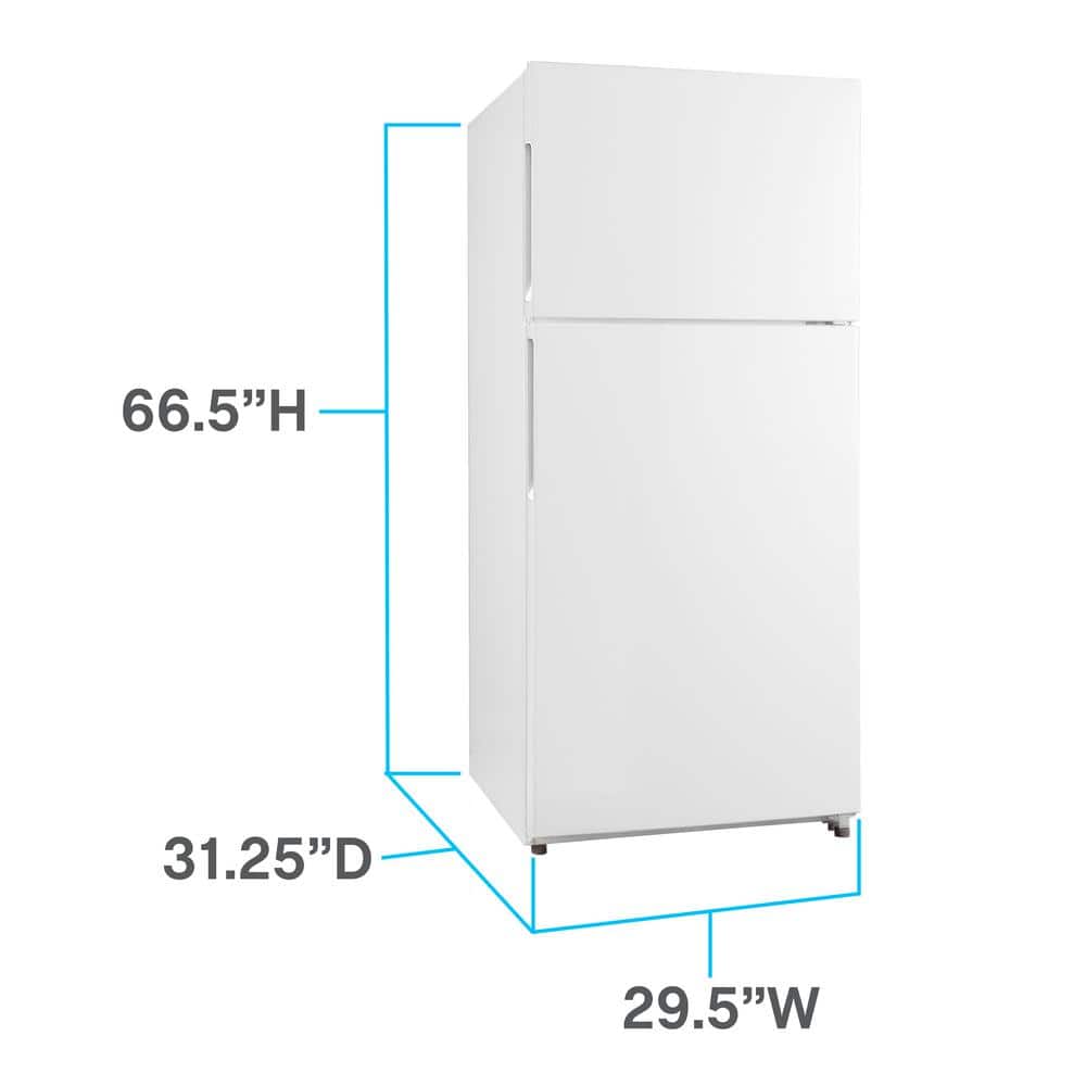 White 18.0 Cu. Ft. Frost-Free Top Freezer Refrigerator with Ice Maker