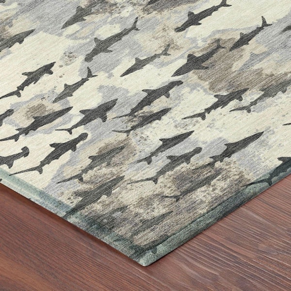 Chantille Machine Washable Indoor/Outdoor Abstract ACN2594 Beige 8 ft. x 10 ft. Area Rug