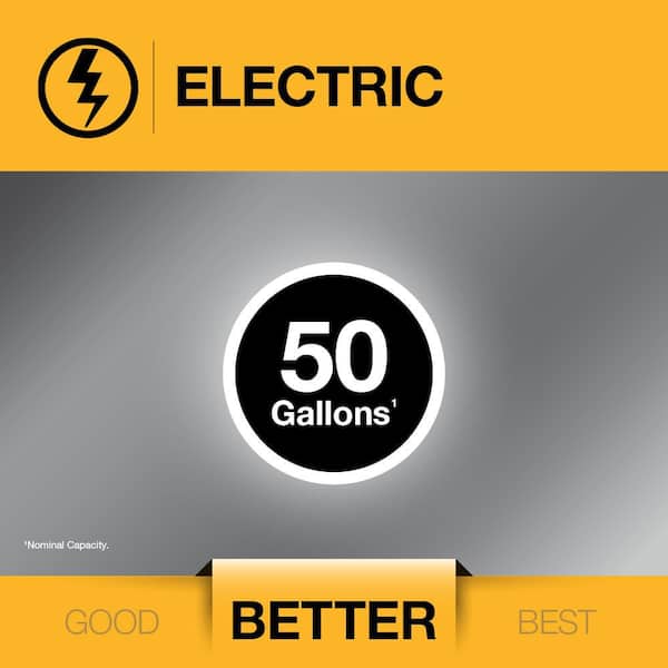Performance Plus 50 Gal Medium 4500-Watt Double Element Electric Water Heater w/ LED Diagnostic System - 9-Year Warranty