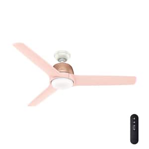 Norden 54 in. Integrated LED Indoor Satin Copper Ceiling Fan with Light Kit and Remote Control