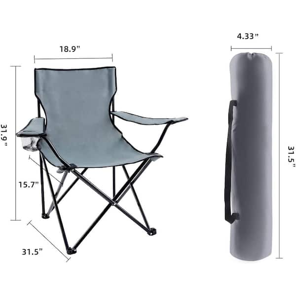 myhomore YSSOA Portable Folding Grey Camping Chair Large Fold Chair GY