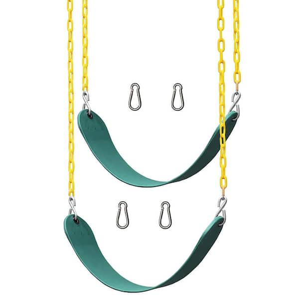JUNGLE GYM KINGDOM Green Playground Swing Set Outdoor Swing and Chain Set (2-Pack)