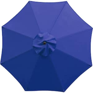 9 ft. Patio Umbrella Replacement Canopy Market Umbrella Top Outdoor Umbrella Canopy with 8 Ribs in Navy Blue