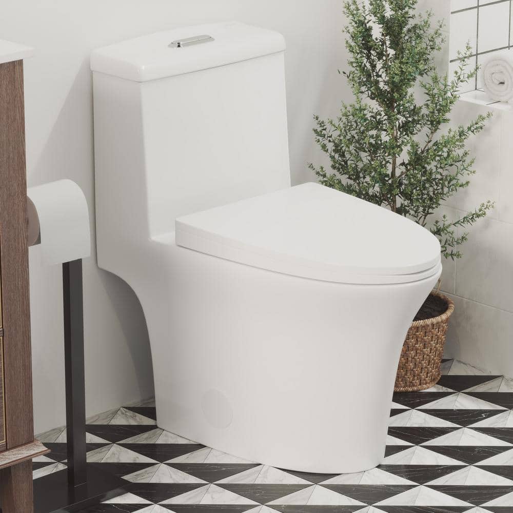 Hugo White Ceramic Elongated Dual Flush Toilet