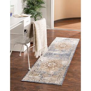 Chateau Roosevelt Slate Blue 2 ft. 2 in.  x 6 ft. 9 in. Area Rug