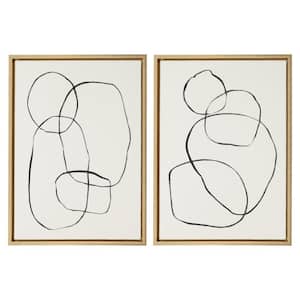 Sylvie "Modern Circles" by Teju Reval of Snazzyhues 24 in. x 18 in. Framed Canvas Wall Art Set