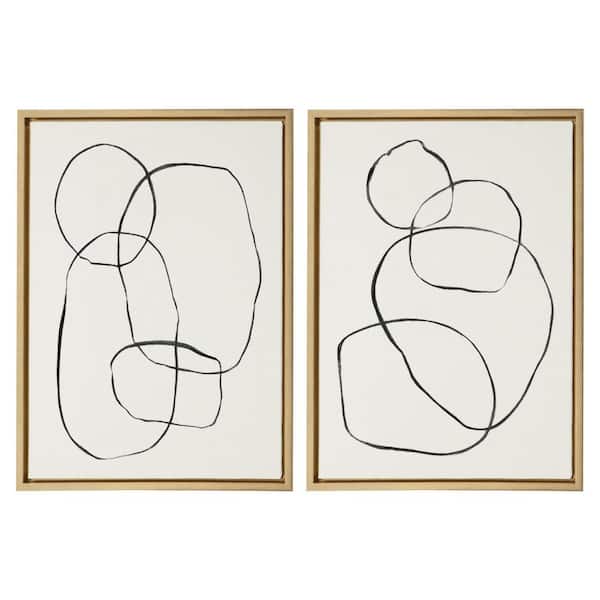 Sylvie "Modern Circles" by Teju Reval of Snazzyhues 24 in. x 18 in. Framed Canvas Wall Art Set