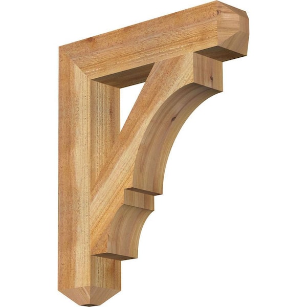 Ekena Millwork 4 in. x 24 in. x 20 in. Western Red Cedar Balboa Craftsman Rough Sawn Bracket