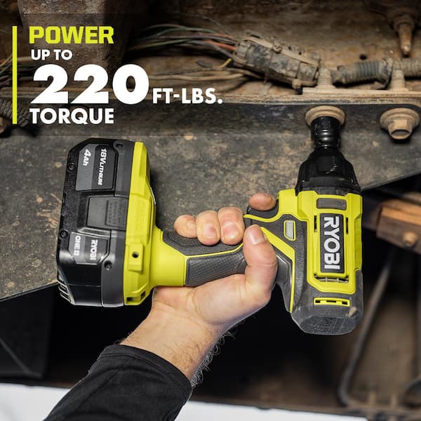 インパクト 大工 RYOBI リフォーム RYOBI ONE+ 18V Cordless 3/8 in. Impact Wrench with 2.0 Ah Battery