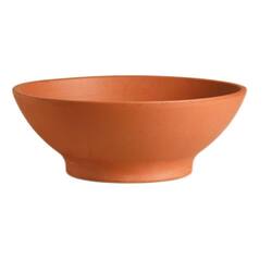 None 12 in. Terra Cotta Clay Low Bowl