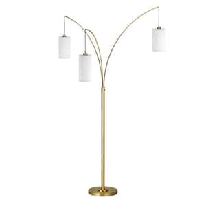 Aspen 83 in. Brass Floor Lamp with Fabric Shade