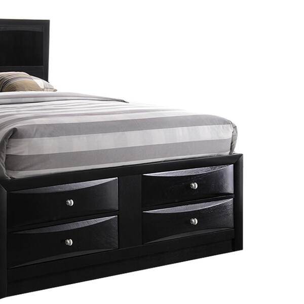 Furniture of America Demartin Black Wood Frame King Platform Bed with  Storage IDF-7223BK-EK - The Home Depot