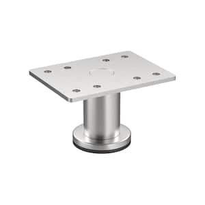 2 in. (50 mm) Stainless Steel Stainless Steel 201 Round Furniture Leg with Leveling Glide