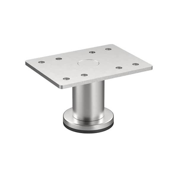 Richelieu Hardware 2 in. (50 mm) Stainless Steel Stainless Steel 201 Round Furniture Leg with Leveling Glide