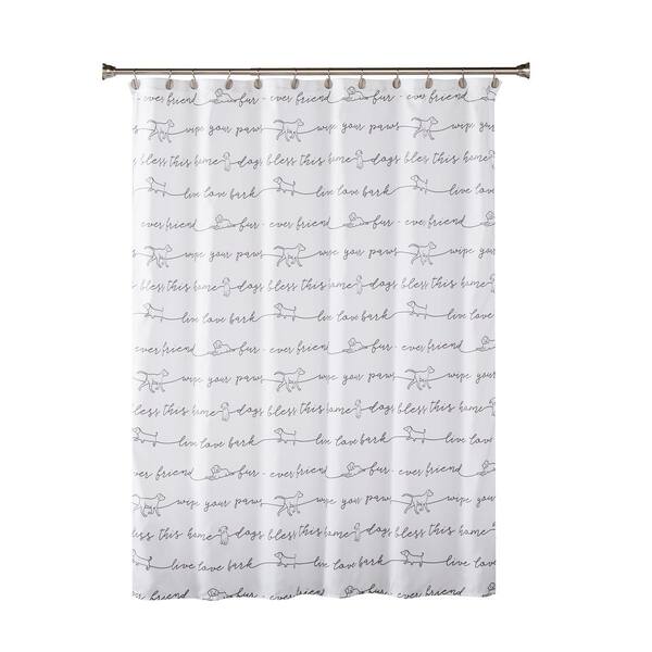 Unbranded Fur Ever Friends 72 in. Black Shower Curtain