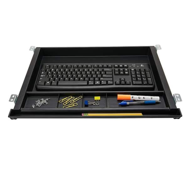 Photo 1 of Large Under Desk Keyboard Organizer, Keyboard Tray, Black----there is a broken piece view pictures 