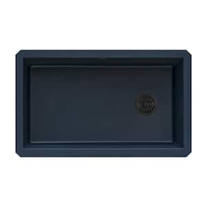 epiGranite 32 x 19 in. Undermount Single Bowl Catalina Blue Granite Composite Kitchen Sink