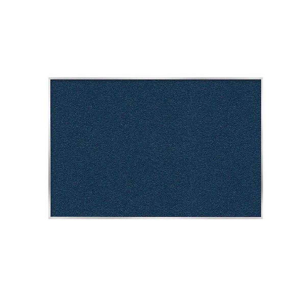 ghent 3 x 5 ft. Vinyl Bulletin Board, Satin Aluminum Frame, Navy