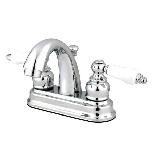 Kingston Brass Restoration 4 in. Centerset 2-Handle Bathroom Faucet with Plastic Pop-Up in Polished Chrome