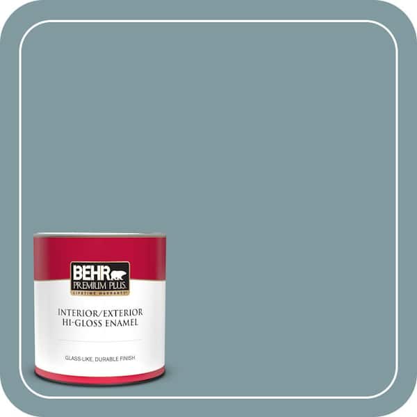 BEHR PREMIUM PLUS 1 qt. #ECC-56-3 Lake View Hi-Gloss Enamel Interior/Exterior Paint & Primer