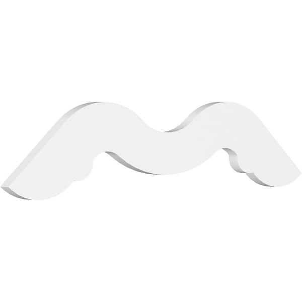 Ekena Millwork 1 in. x 36 in. x 15 in. (10/12) Pitch Midway Gable Pediment Architectural Grade PVC Moulding