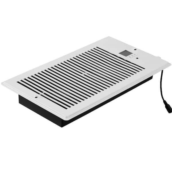 Quiet Register Booster Fan, Fits 6 x 12 in., Vents, w/ Remote & Thermostat, Adjustable Speed, White, for Heat/Cool