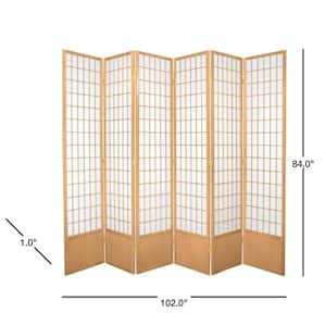 7 ft. Natural 6-Panel Room Divider