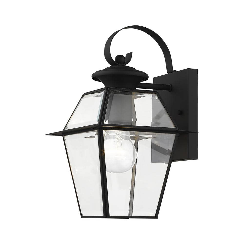Ainsworth 12.5 in. 1-Light Black Outdoor Hardwired Wall Lantern Sconce with No Bulbs Included price history on PriceWatchPro