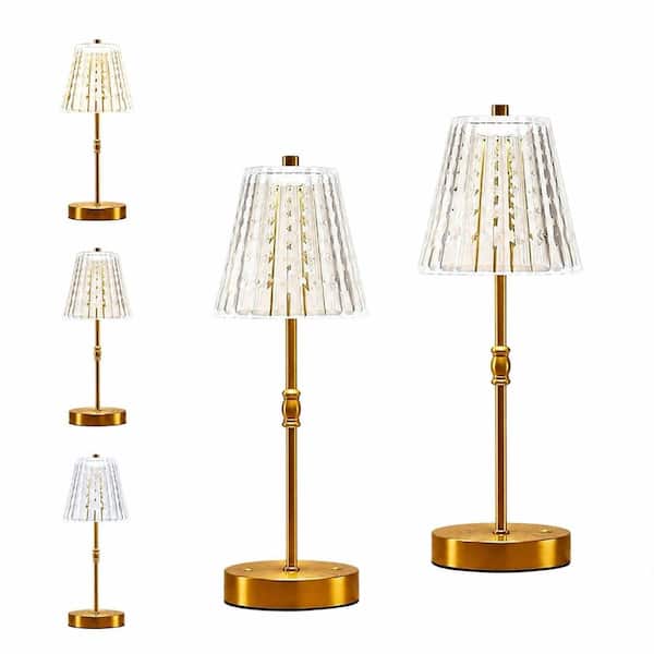 Cordless Crystal Table Lamp with Touch Control, 3 Color Dimmable LED, 14 in Portable Accent Light Lamp