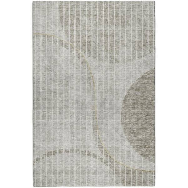 Dream Shag Premium Machine Washable Abstract ADS723 Taupe 9 ft. x 12 ft. Area Rug