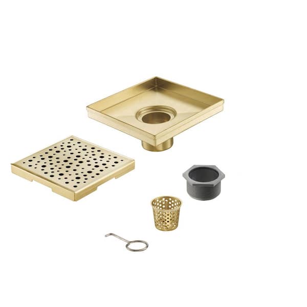 Designer Collection DC100G Square Grid Shower Drain Finish: Brushed Gold