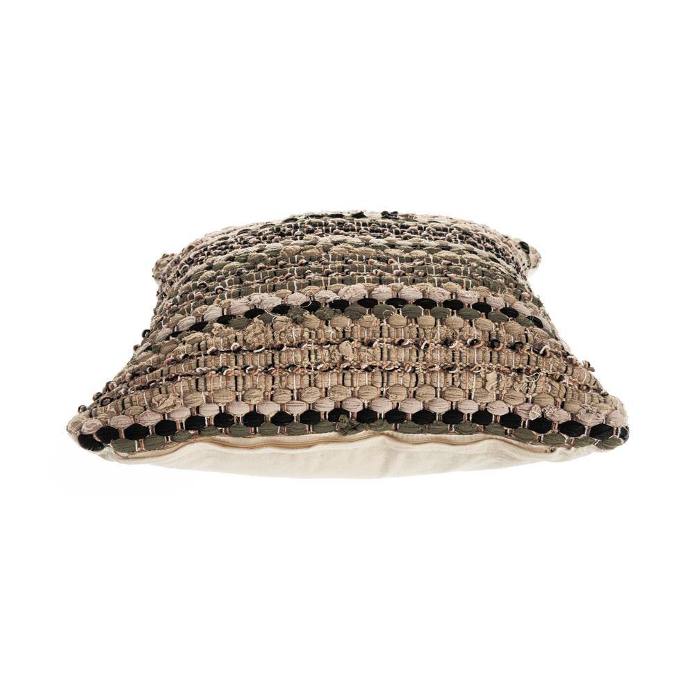 Intertwined Forest Khaki Beige Cotton Square Throw Pillow
