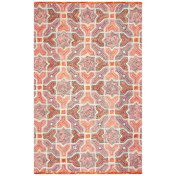 SAFAVIEH Aspen Pink/Orange 8 ft. x 10 ft. Geometric Area Rug