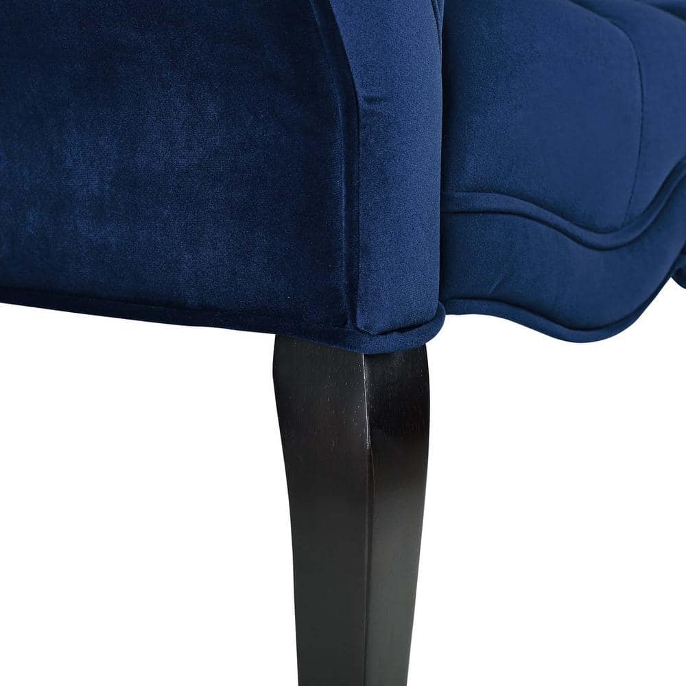 Navy Velvet Chesterfield Style Button Tufted Bench