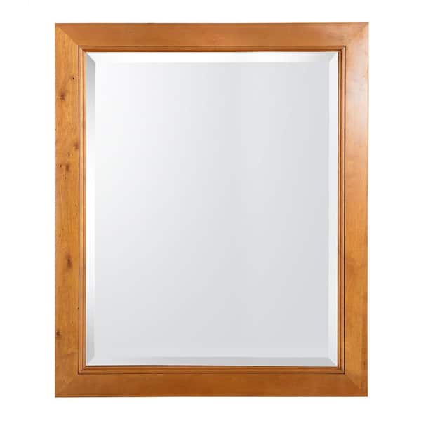 Home Decorators Collection 28 in. W x 34 in. H Framed Rectangular Beveled Edge Bathroom Vanity Mirror in Rich Cinnamon