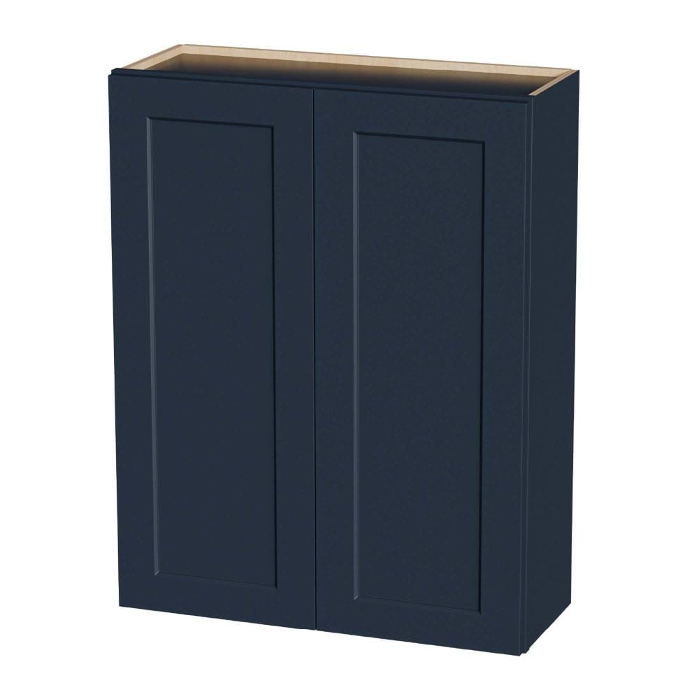 30 in. W x 12 in. D x 42 in. H Bathroom Storage Wall Cabinet Solid Wood with 3 Adjustable Shelves, Navy Blue price history on PriceWatchPro