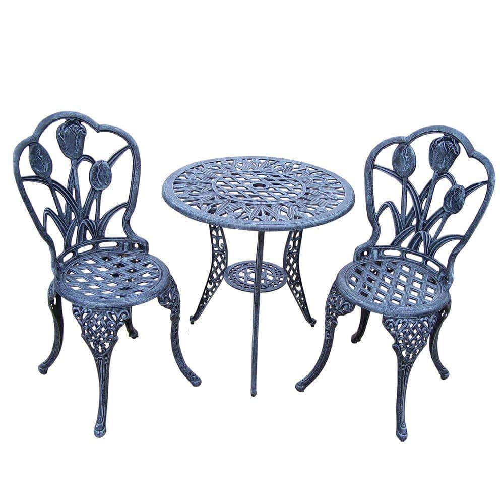 3-Piece Tulip Aluminum Outdoor Bistro Set
