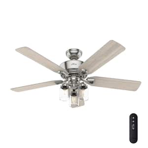 Devon Park 52 in. LED Indoor Brushed Nickel Ceiling Fan with Light and Remote Control