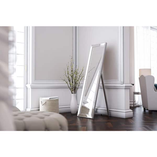 Chauncey Silver 18 in. W x 64 in. H Rectangular Floor Mirror