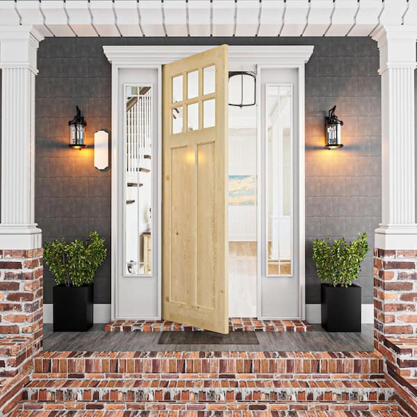 ARK DESIGN 32 in. x 80 in. Universal/Reversible 6-Lite Clear Glass
