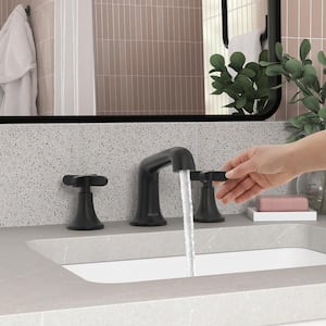 Setra 8 in. Widespread Double Handle Bathroom Faucet in Matte Black