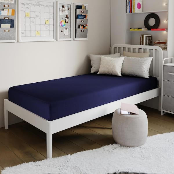 Carnegy Avenue Irvine Twin XL Medium 8 in. Liquid-Resistant Memory Foam Mattress with Removable Cover with Zipper in Blue