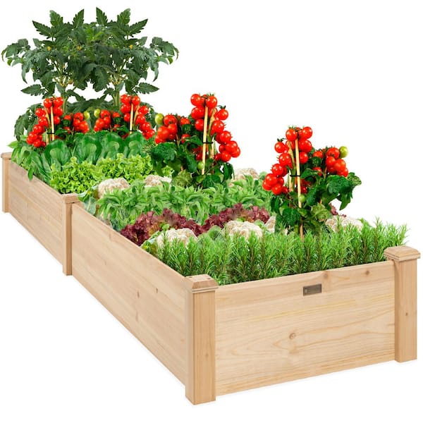 8 ft. x 2 ft. Wood Raised Garden Bed in Natural