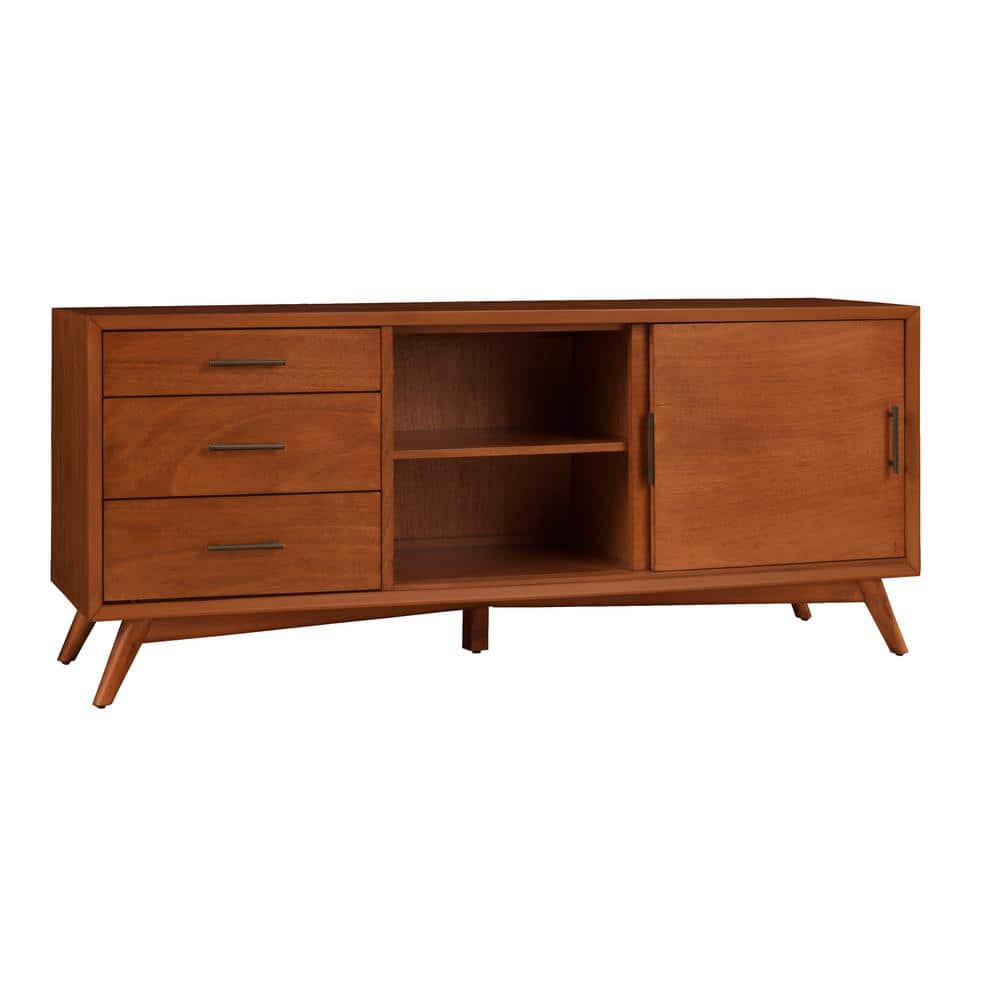 Flynn Transitional Acorn Brown Mahogany TV Console with Storage