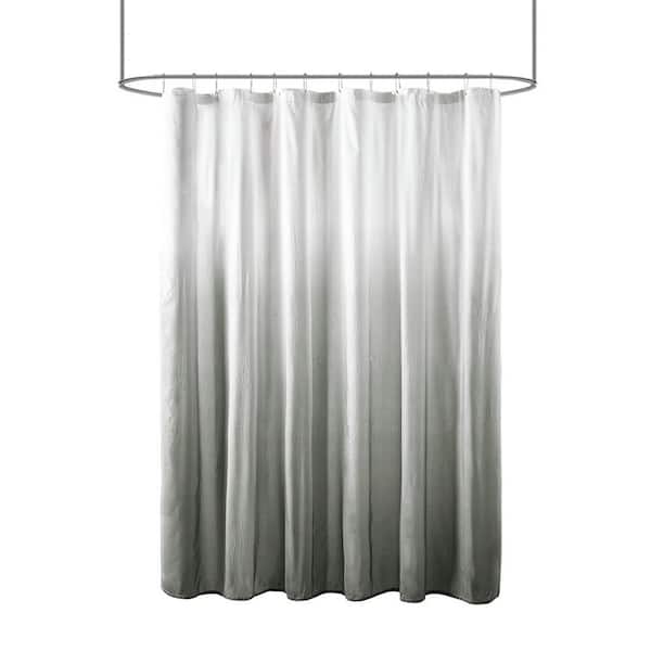 Unbranded Seersucker 72 in. W x 72 in. L Polyester Shower Curtain in Gradient Grey